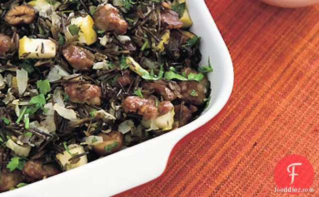 Wild Rice Dressing with Apples and Chestnuts
