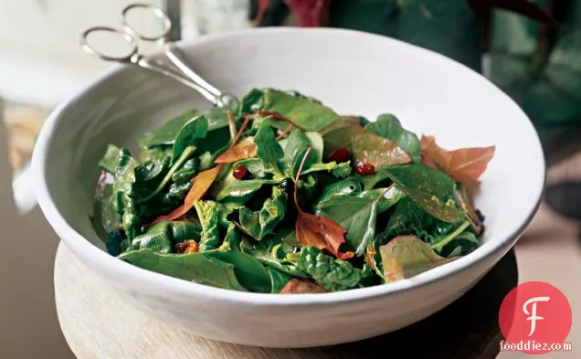 Tropical Spinach Salad with Warm Fruit Vinaigrette