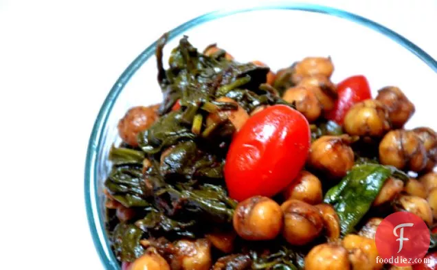 Curried Chickpea Spinach With Sweet Tomatoes