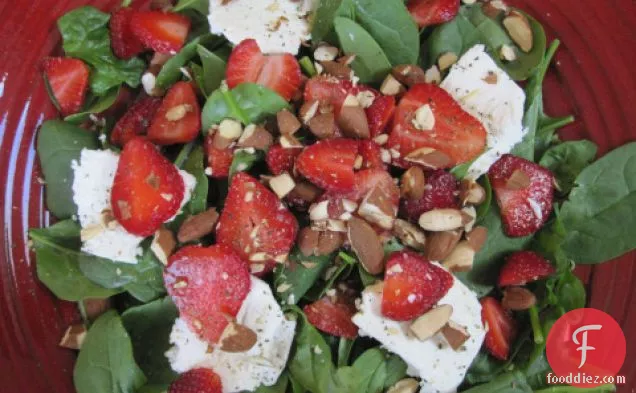 Strawberry Spinach Salad With Chevre And Almonds