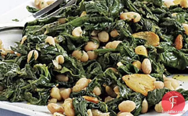 Sautéed Spinach With White Beans And Pine Nuts