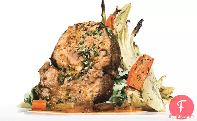Braised Veal Shoulder with Gremolata and Tomato-Olive Salad