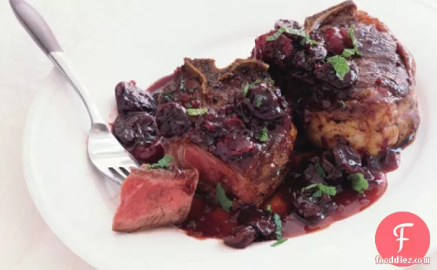 Lamb Chops with Dried Cherries and Port