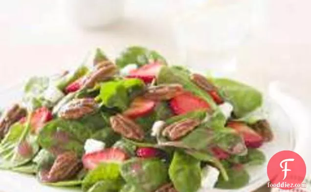 Spinach Salad With Strawberries, Feta & Glazed Pecans