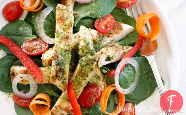 Juicy Grilled Chicken Spinach Salad With Balsamic Vinaigrette