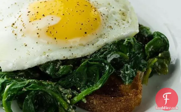 Eggs Florentine With Baby Spinach And Goat Cheese
