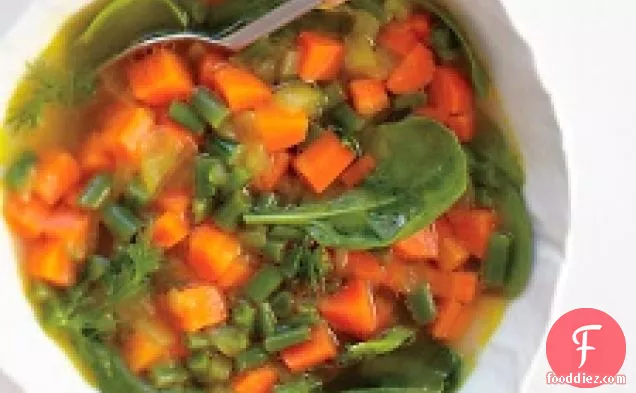 डिल के साथ गाजर-पालक का सूप