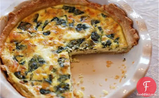 Vegetable Quiche With Spinach, Onions And Pine Nuts