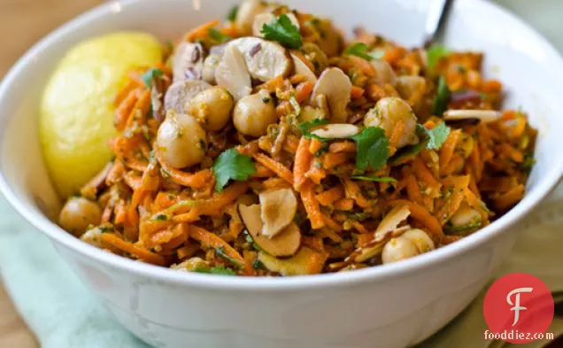 Carrot and Chickpea Salad with Fried Almonds