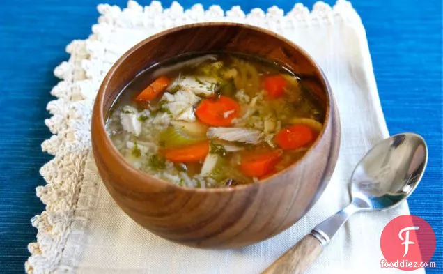 रोटिसरी चिकन राइस सूप