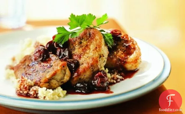 Cooking Light's Pork Medallions with Port Wine-Dried Cherry Pan Sauce