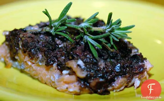Salmon With Anchovy Olive Tapenade