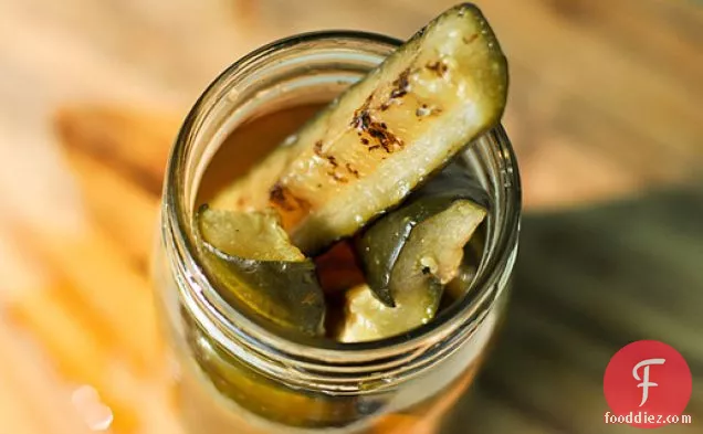 Sweet and Spicy Grilled Pickles