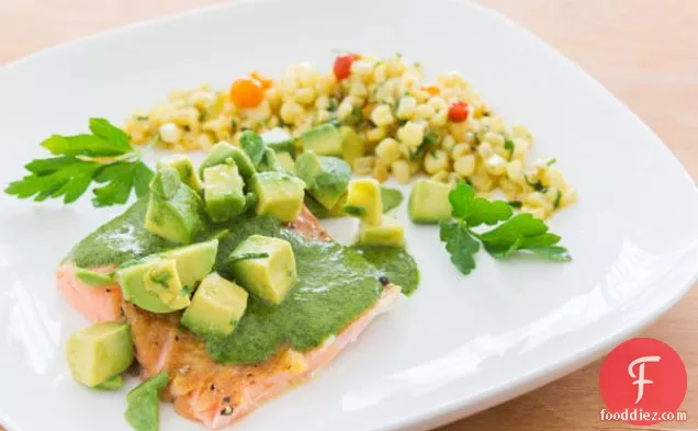 Poached Salmon with Salsa Verde