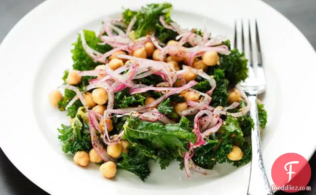 Marinated Kale and Chickpea Salad With Sumac Onions