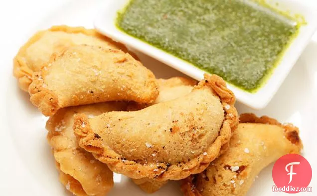 Smoky Potato and Caper Empanadas with Cilantro Sauce