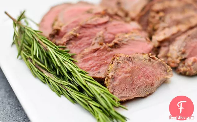 Grilled Butterflied Leg of Lamb with Rosemary, Garlic, and Mustard Crust
