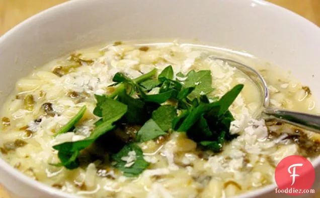 Spinach And Lemon Soup With Orzo