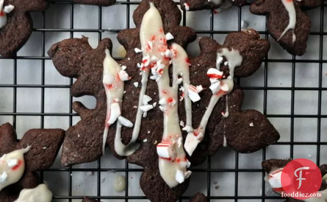 Chocolate Peppermint Snowflake Cookies