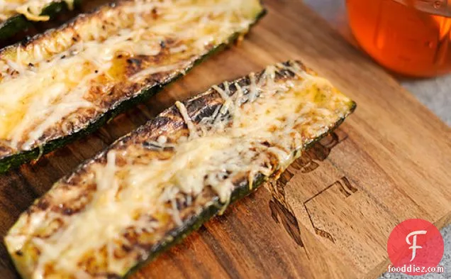 Grilling: Zucchini with Parmesan and Garlic Chili Oil