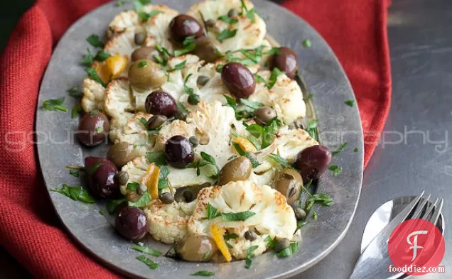 Roasted Cauliflower with Olives and Herbs | A Warm Reception