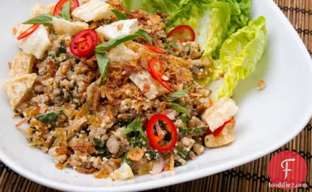Pork Larb (Thai Salad with Pork, Herbs, Chili, and Toasted Rice Powder)