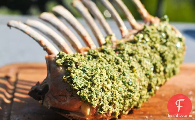 Grilling: Mustard and Herb Crusted Rack of Lamb