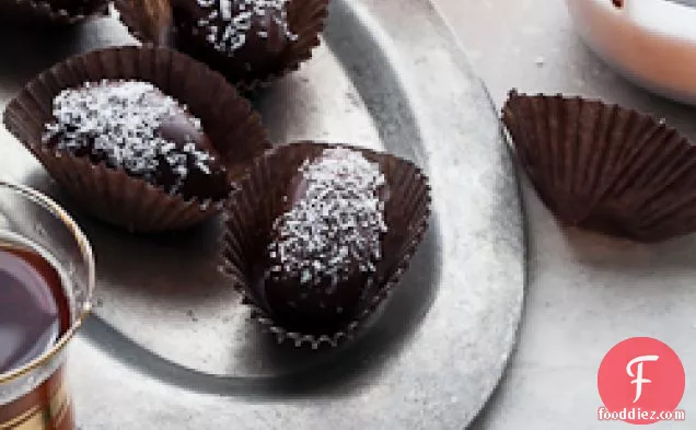 Chocolate Covered Coconut Stuffed Dates (Raw, Vegan, Gluten-Free, Paleo)