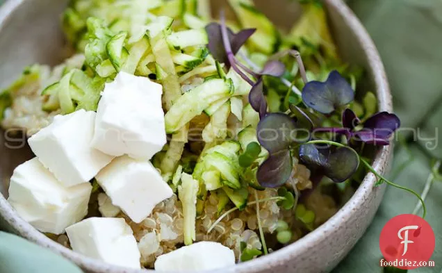 zucchini quinoa salad with microgreens | tender greens