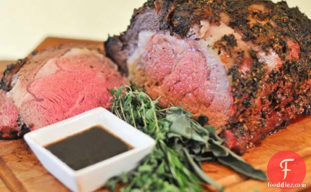 Grill-Roasted Herb-Crusted Standing Rib Roast