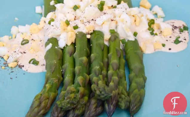 Serious Salads: Asparagus with Dijon Mustard Sauce and Chopped Hard Boiled Egg