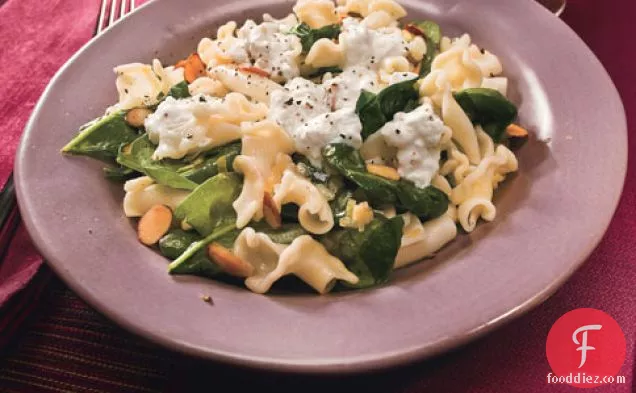 Campanelle Pasta With Burrata Cheese And Spinach