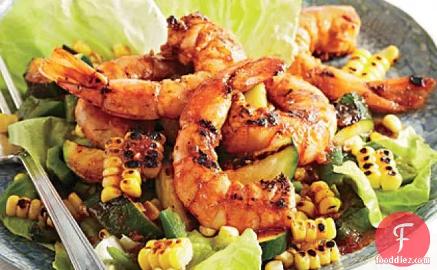 BBQ Shrimp, Corn, and Zucchini Salad