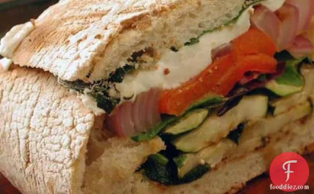 Grilled Vegetable and Mozzarella Sandwiches
