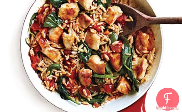 Chicken and Orzo Skillet Dinner