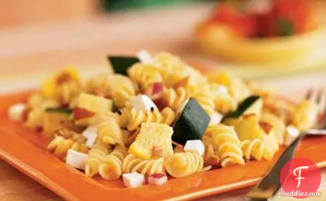 Rotini, Summer Squash, and Prosciutto Salad with Rosemary Dressing