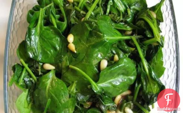 Spinach With Toasted Pine Nuts