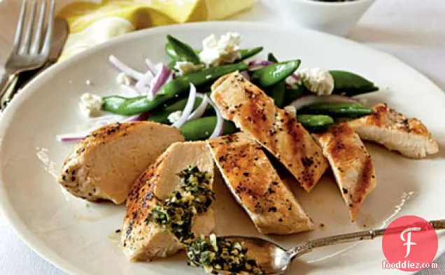 Grilled Chicken with Mint and Pine Nut Gremolata
