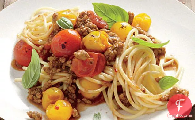 Pasta with Roasted-Tomato Meat Sauce