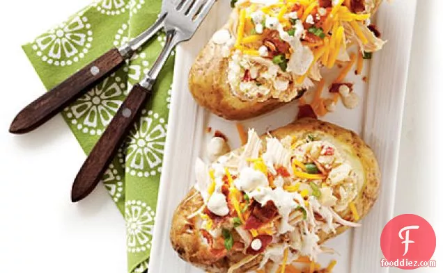 Potato Salad-Stuffed Spuds with Smoked Chicken