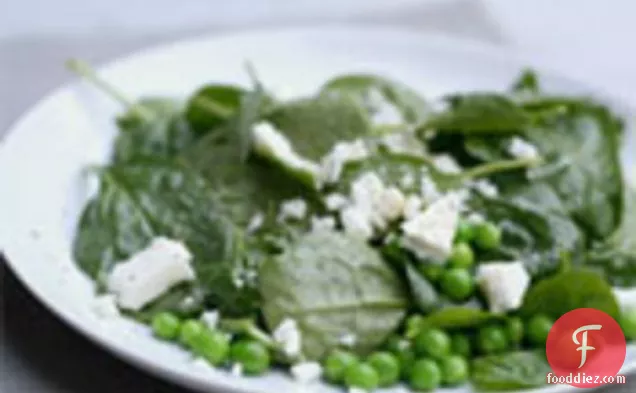 Dinner Tonight: Spinach, Pea, and Feta Cheese Salad