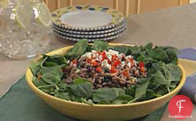 Spinach Salad with Kasha and Black Beans