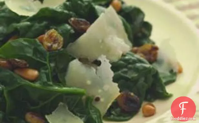Sauteed Spinach With Pine Nuts & Golden Raisins