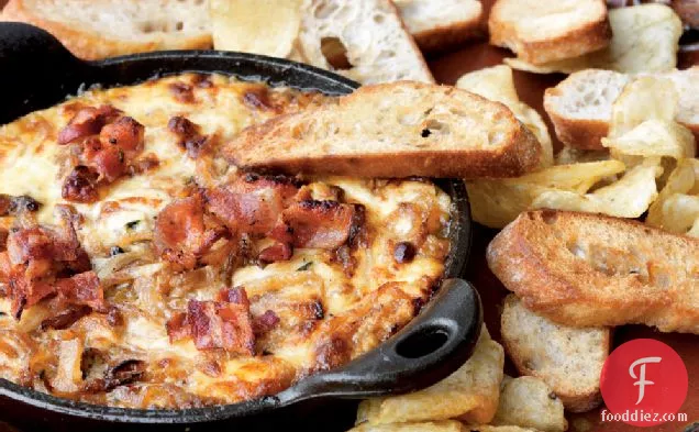 Hot Caramelized Onion Dip with Bacon and Gruyère