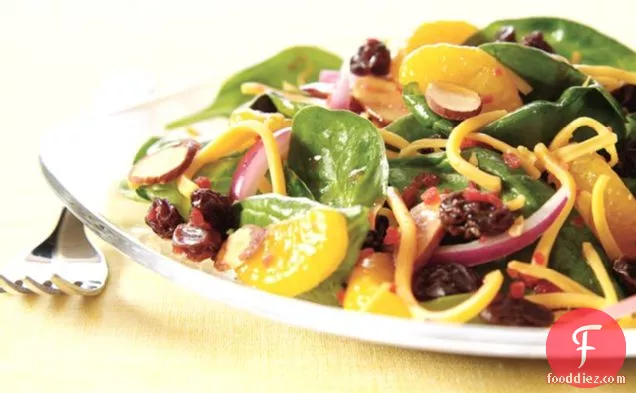 Cheesy Sunshine Spinach Salad