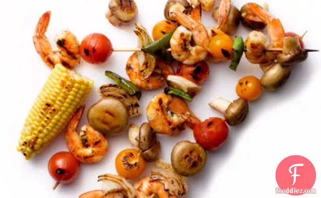 Grilled Shrimp-and-Vegetable Kebabs