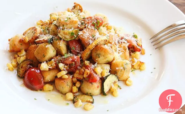 Parisian Gnocchi With Roasted Cherry Tomatoes, Corn, and Zucchini