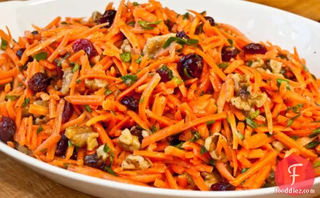 Serious Salads: Carrot Slaw with Cranberries and Toasted Walnuts