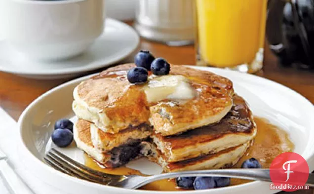 Peach and Blueberry Pancakes