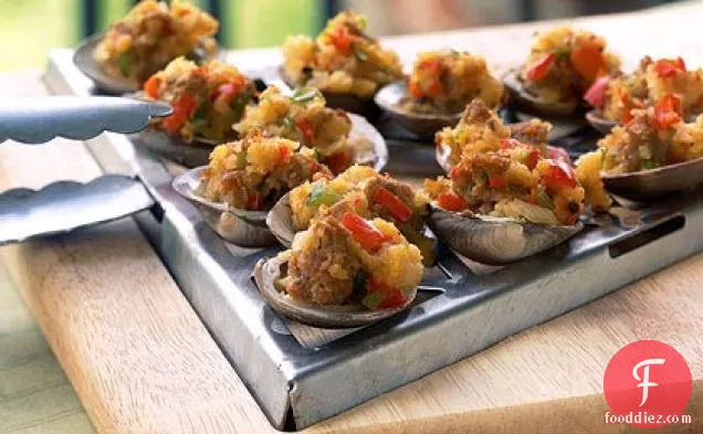 Grilled Clams with Sambuca and Italian Sausage